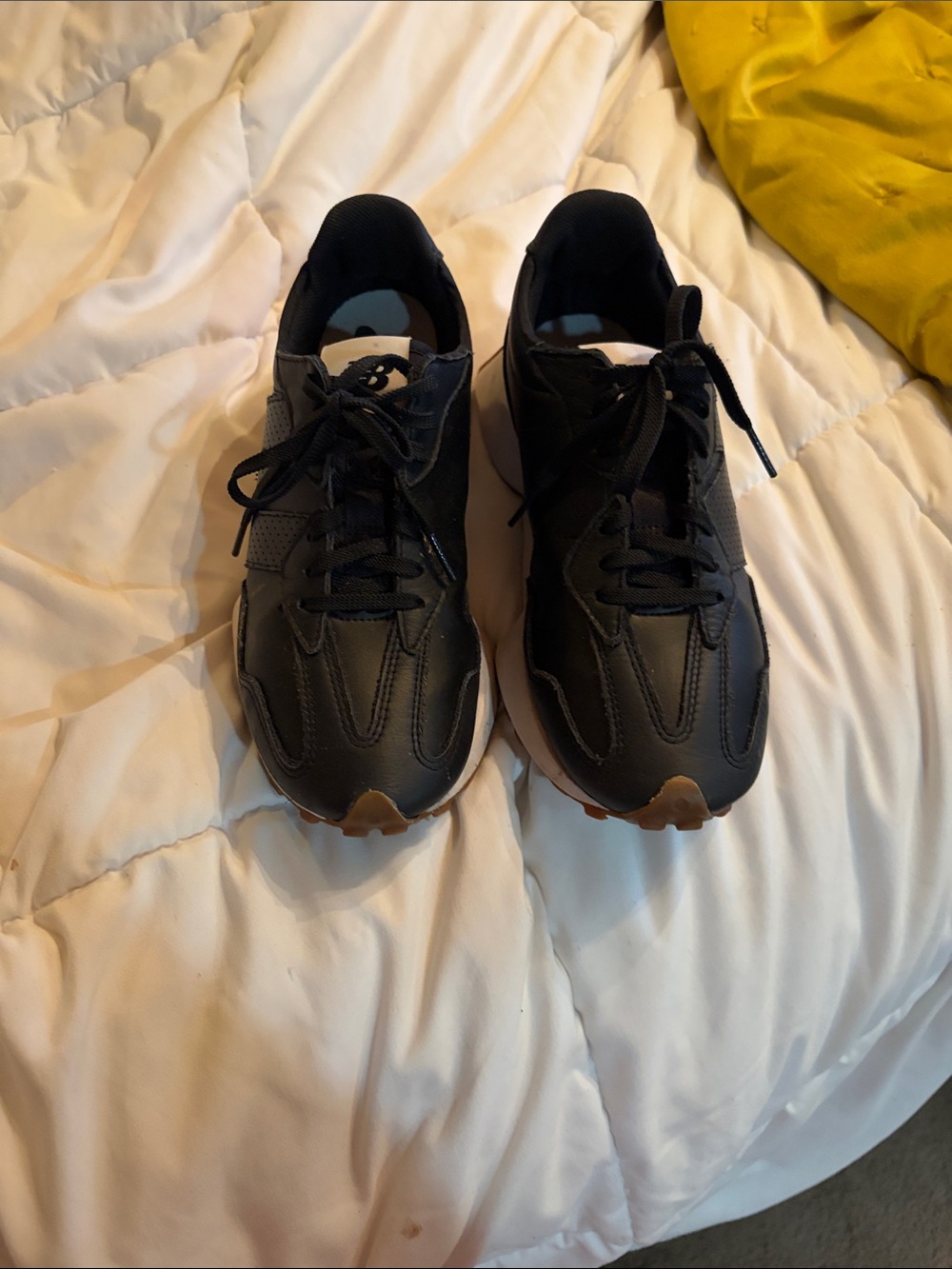 New Balance Black Athletic Sneakers with Gum Outsole